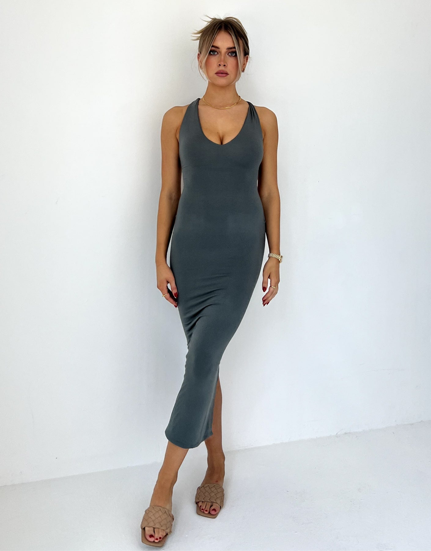 The Castara Dress / Eucalyptus Green