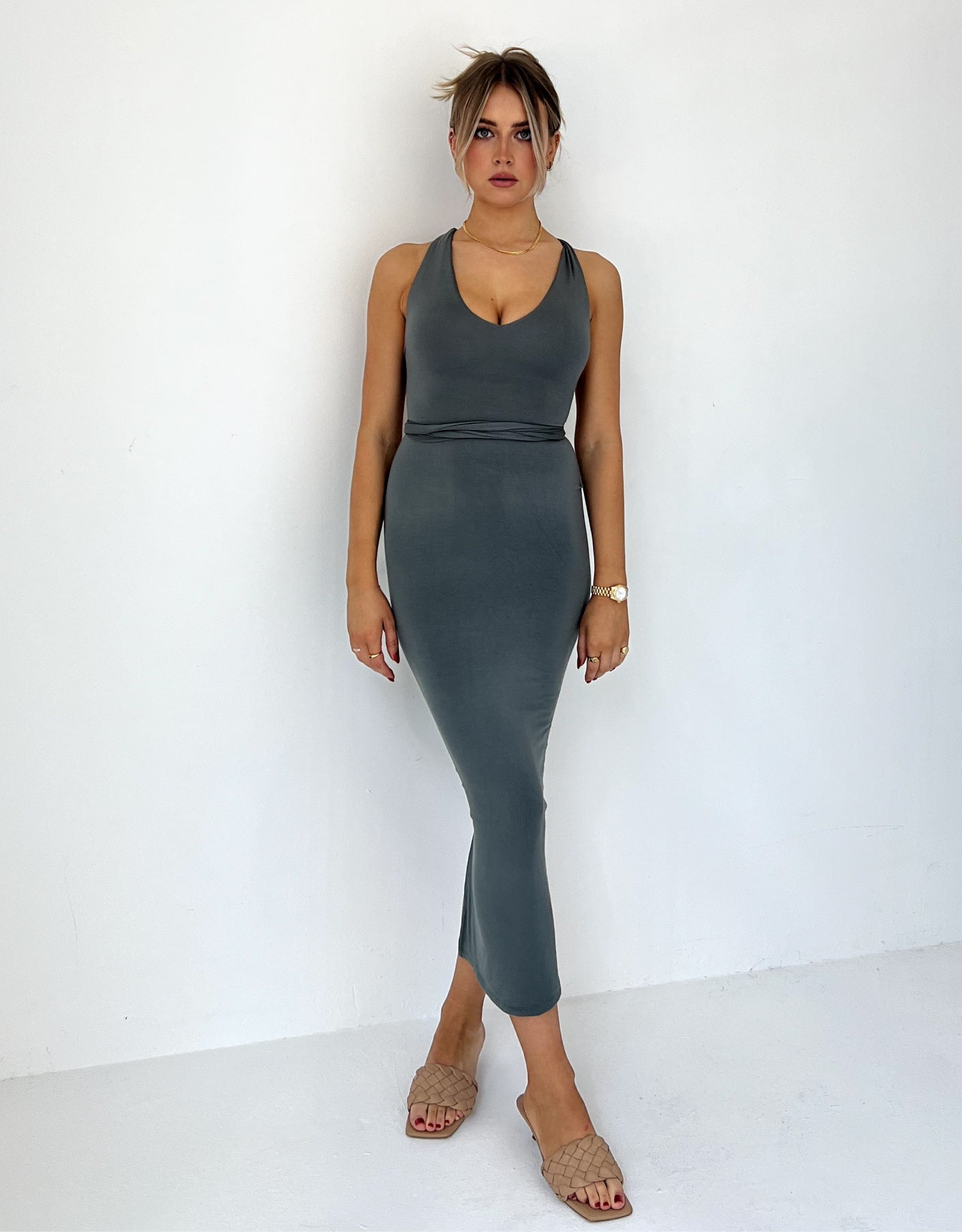 The Castara Dress / Eucalyptus Green