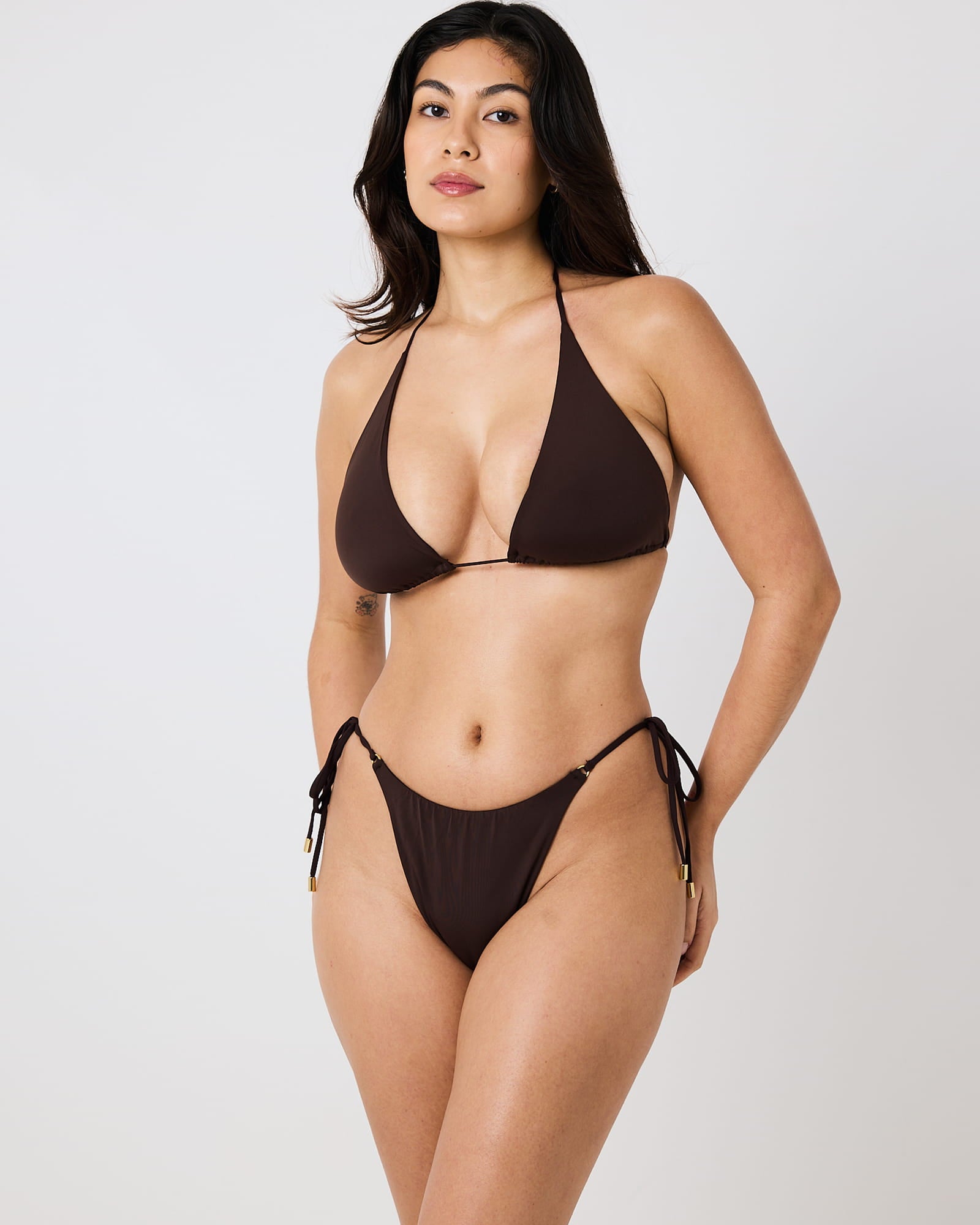 Glencoe Tie-Side Bikini Bottoms - Chocolate