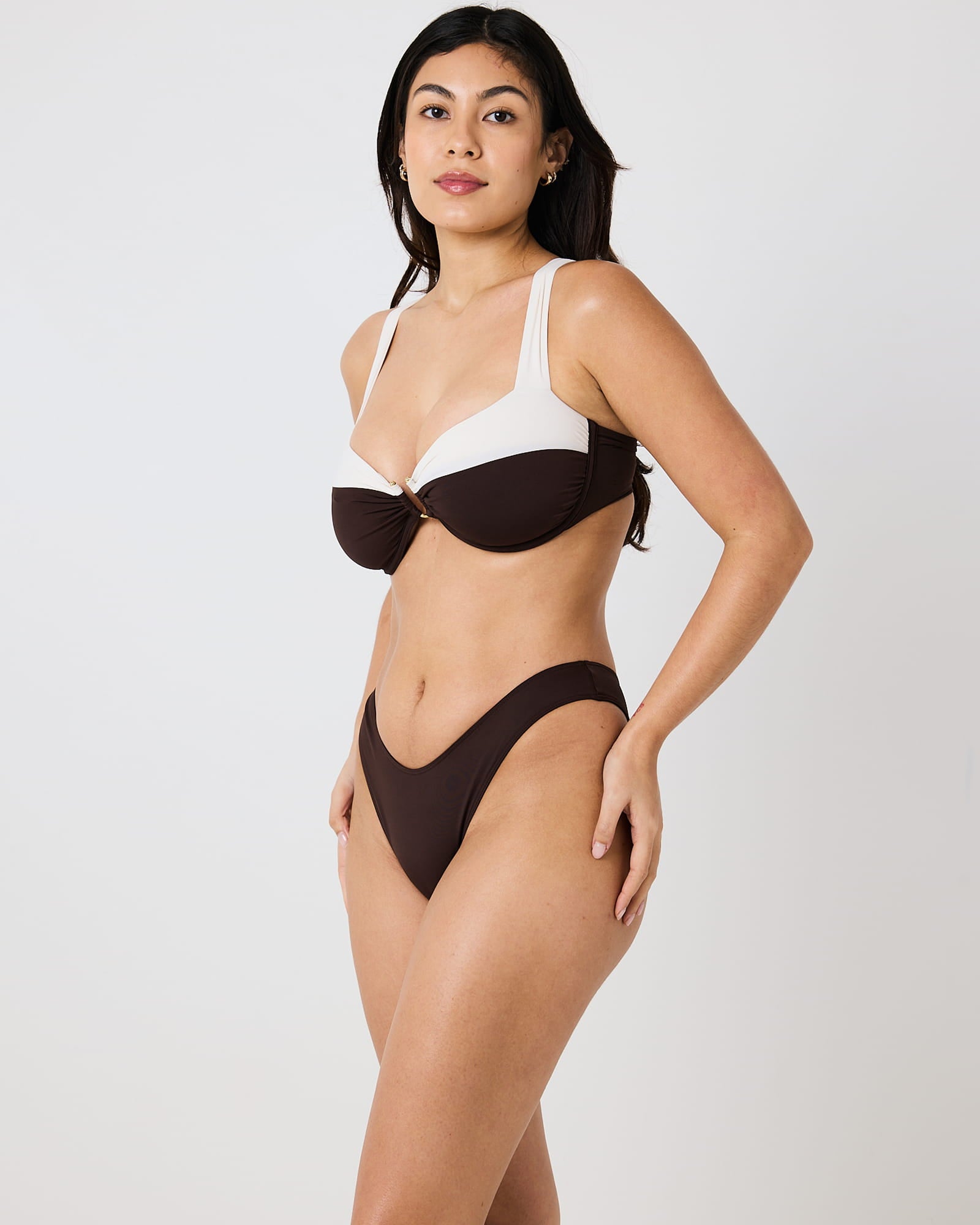 Maraval Bikini Top - Chocolate + Coconut
