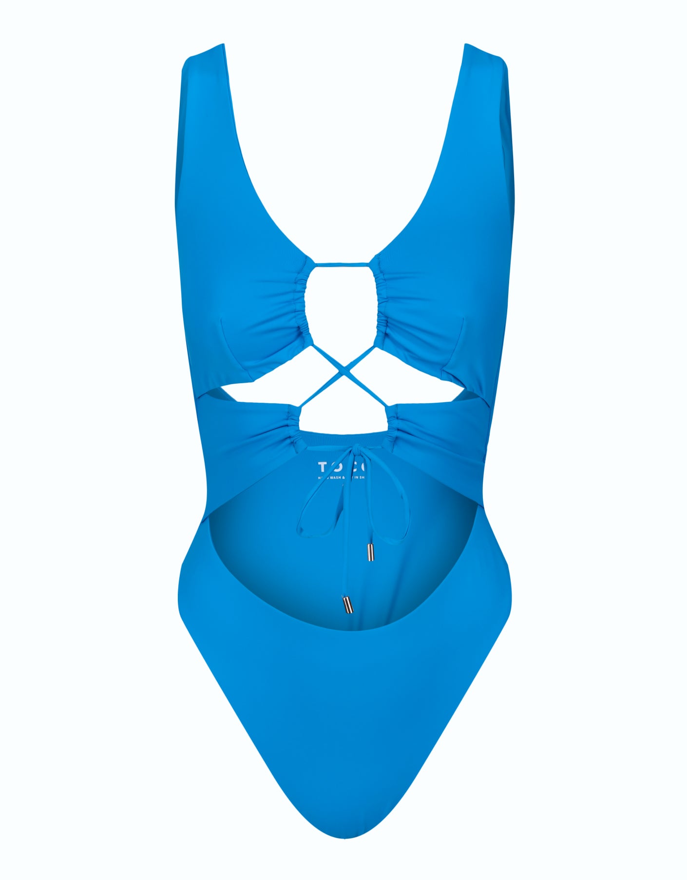 Carib Tie Front Cut Out One Piece // Cobalt Bright Blue