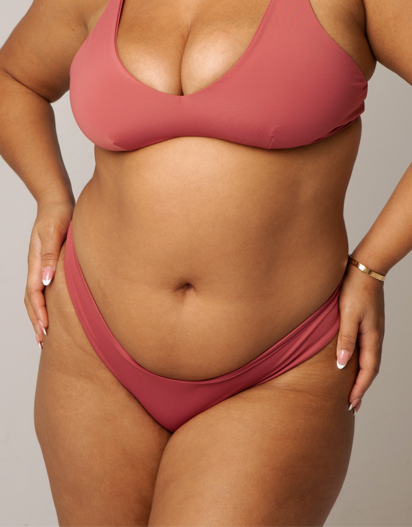 Toco Ruched Cheeky Bikini Bottoms // Rose Dark Pink