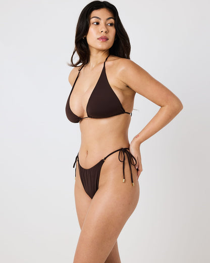 Glencoe Tie-Side Bikini Bottoms - Chocolate