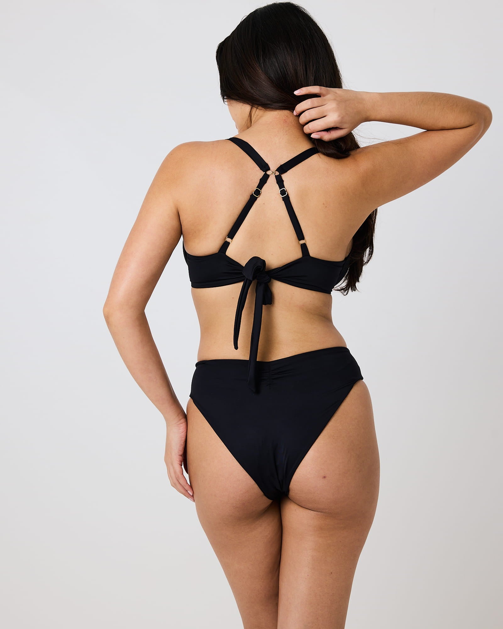 Isola V Front Bikini Bottoms – Black – Toco Swim
