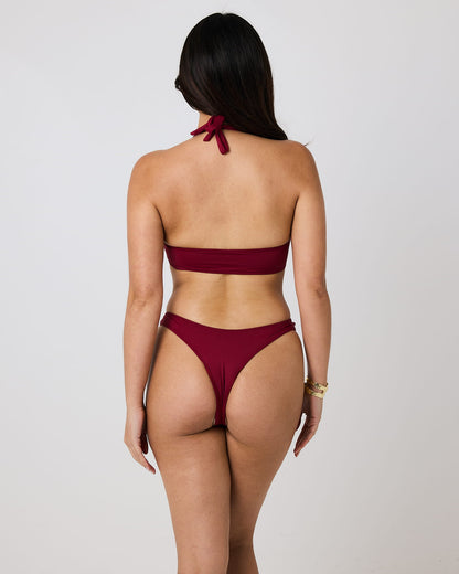Maracas Tie-Front Bikini Top – Shiraz