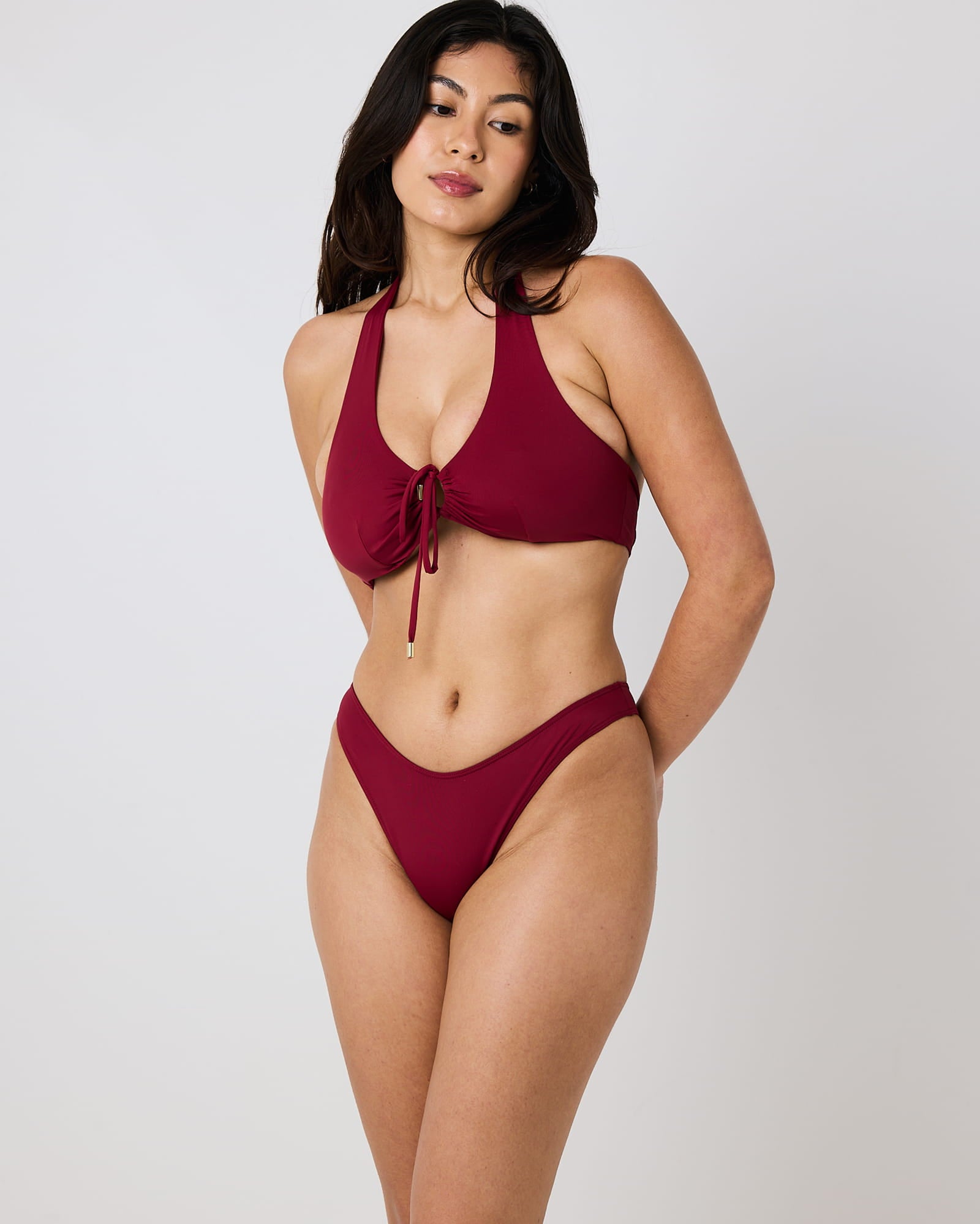 Maracas Tie-Front Bikini Top – Shiraz