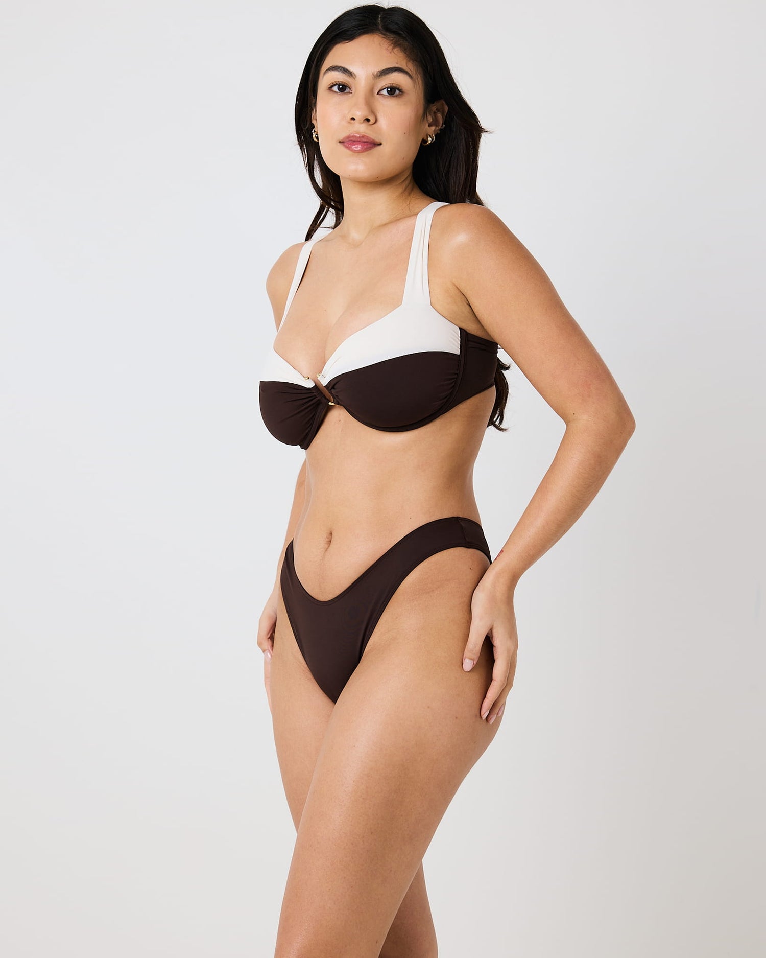 Maraval Bikini Top - Chocolate + Coconut