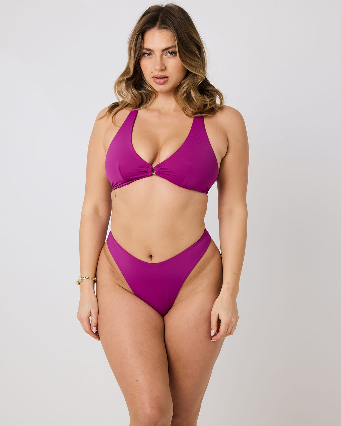 Toco Ruched Bikini Bottoms - Orchid
