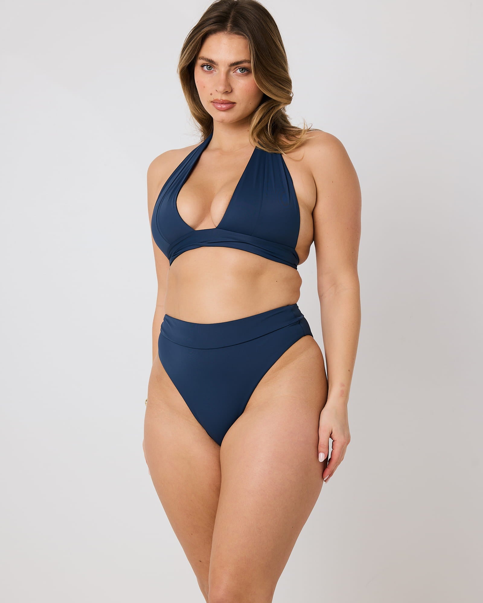 Yara Halter Bikini Top - Denim
