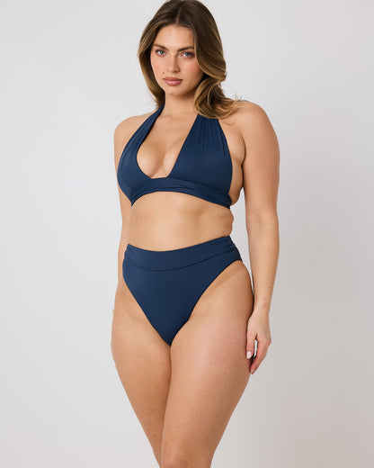 Yara Halter Bikini Top - Denim