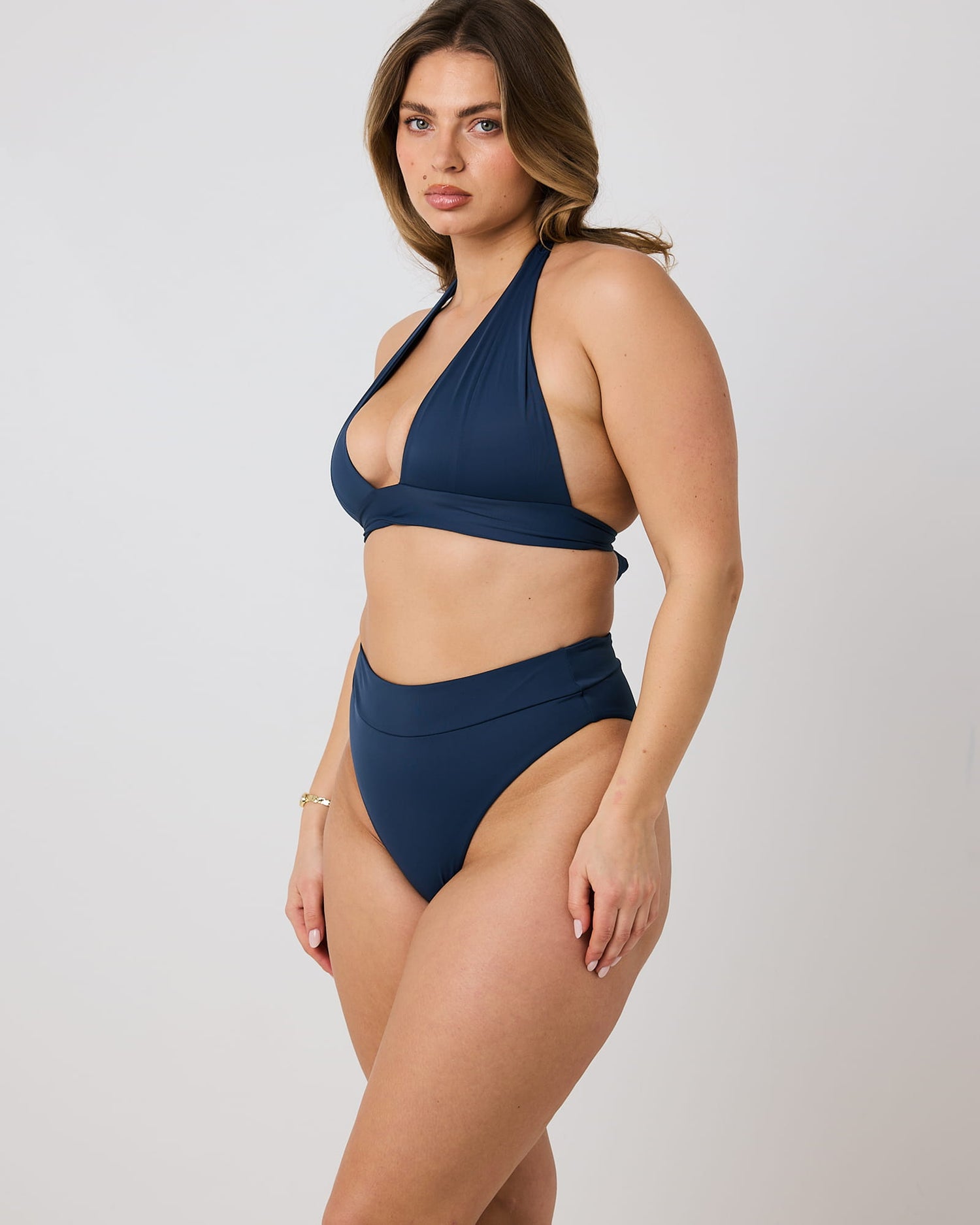 Yara Halter Bikini Top - Denim