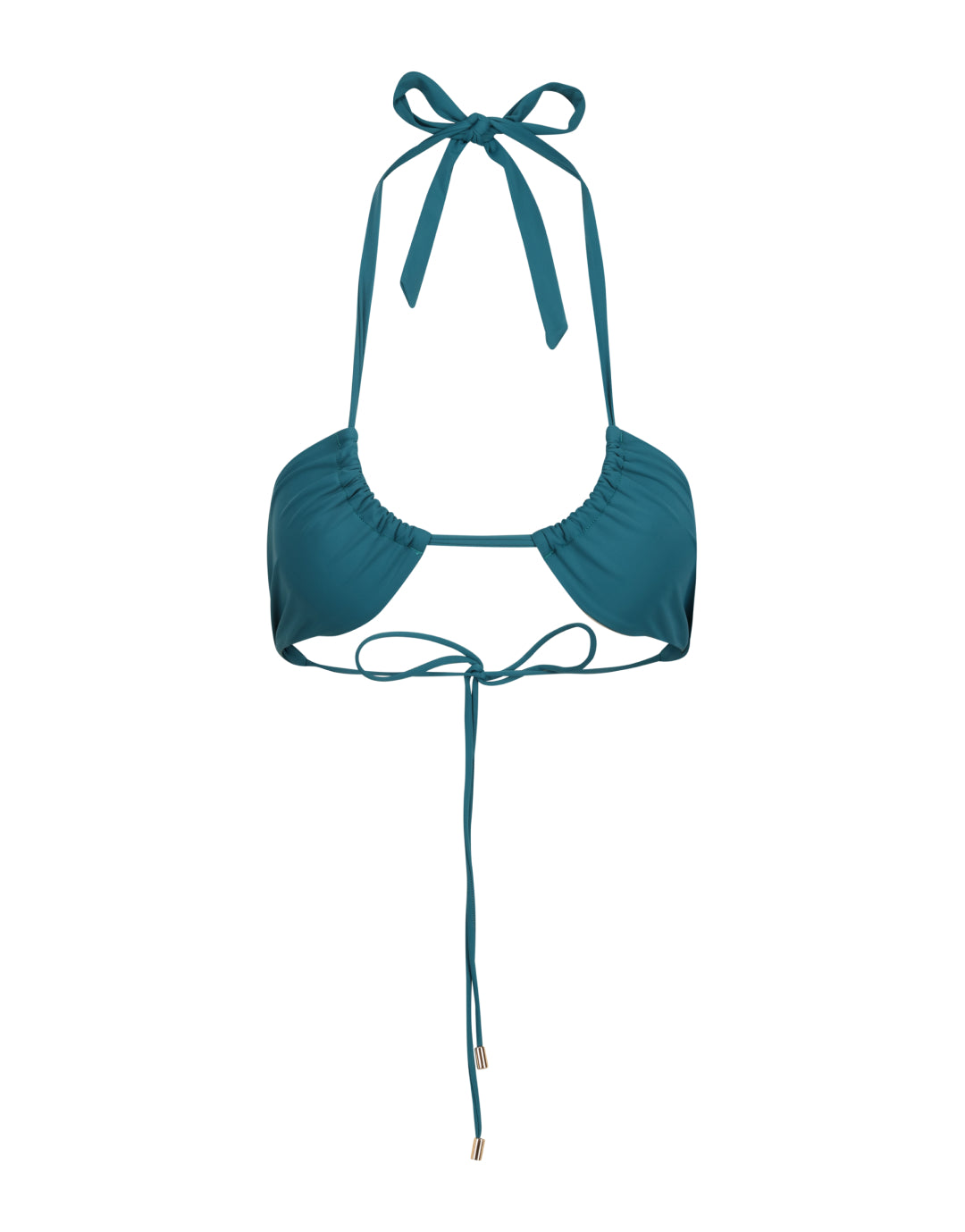 Agni 3-Way Tie Triangle Bikini Top // Teal Dark Turquoise Blue