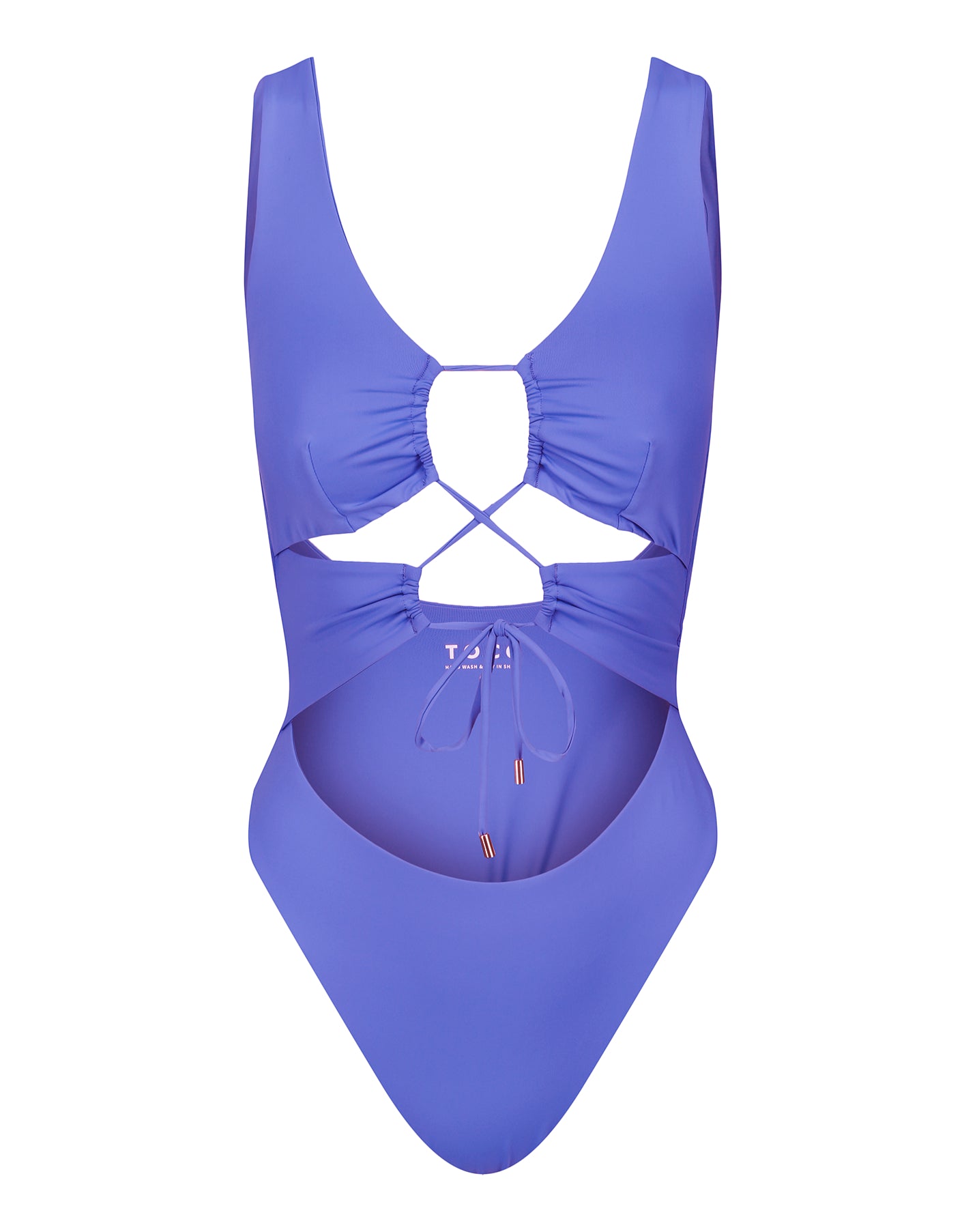 Carib Tie Front Cut Out One Piece // Lilac Purple