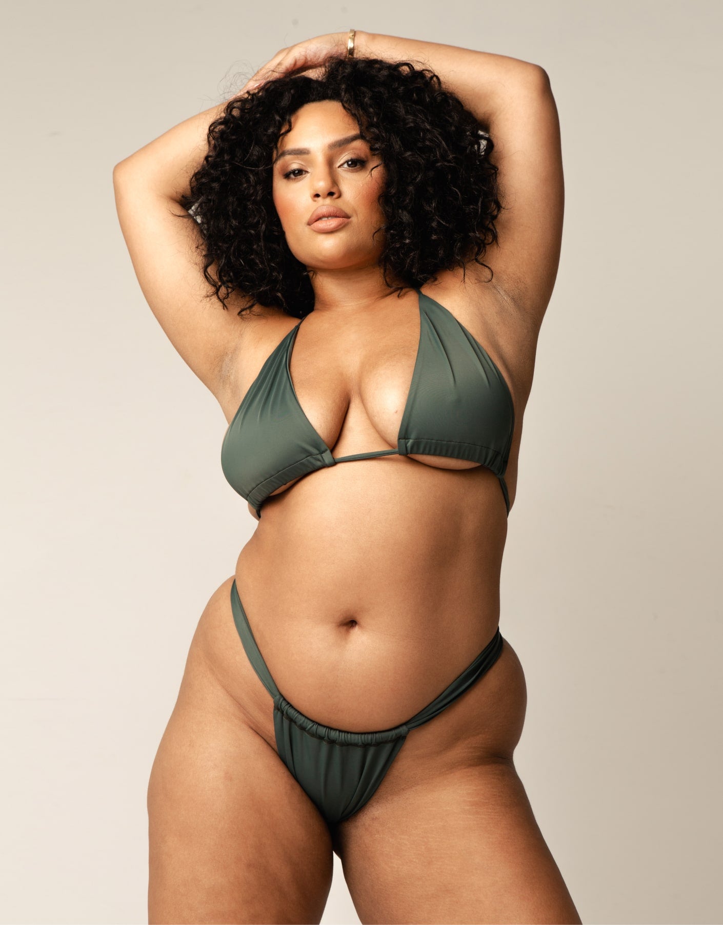 Siparia Super Skimpy Bikini Bottoms Eucalyptus Dark Green