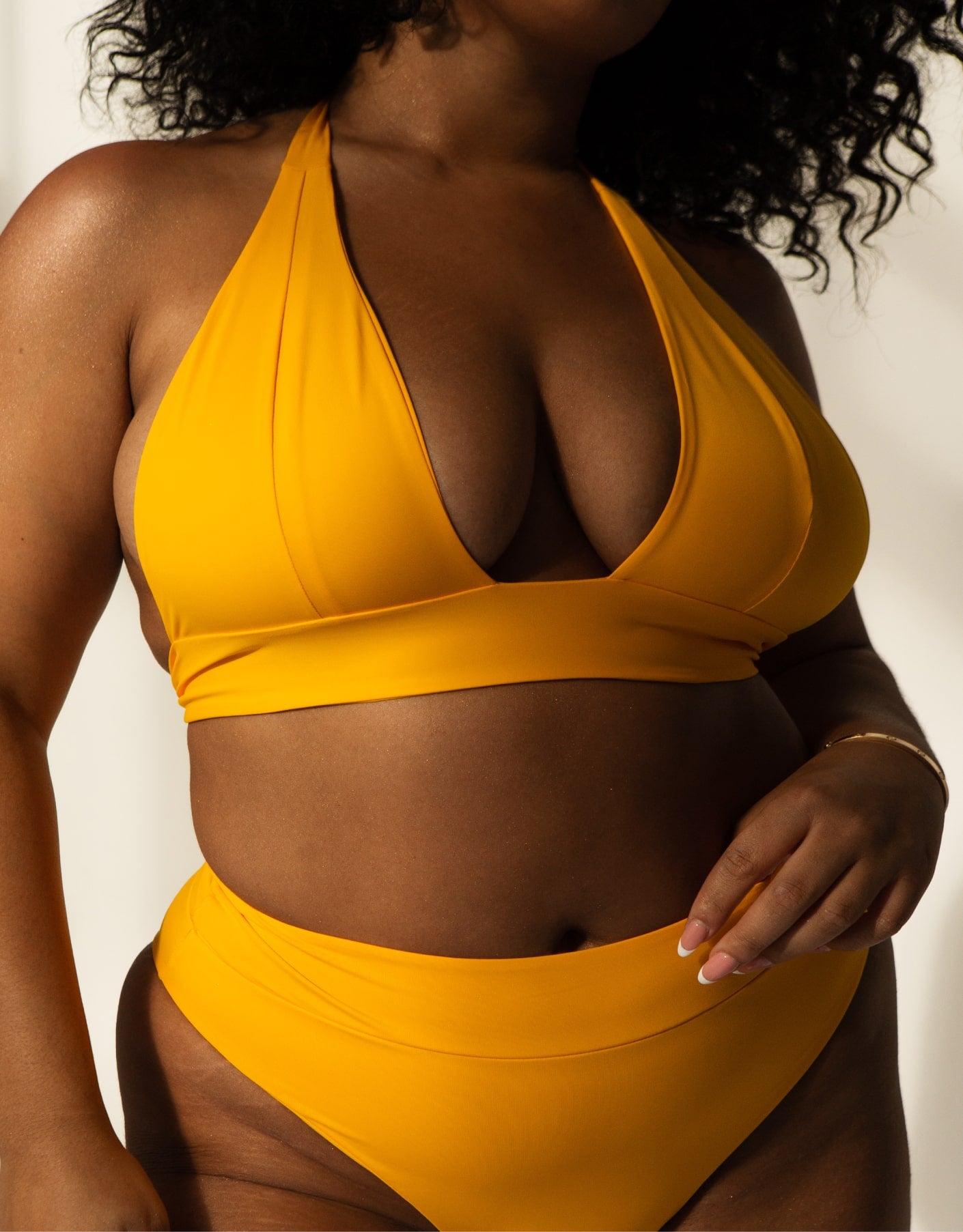 Yara Halter Neck Bikini Top // Mango Yellow