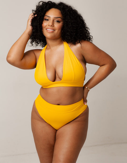 Yara Halter Neck Bikini Top // Mango Yellow