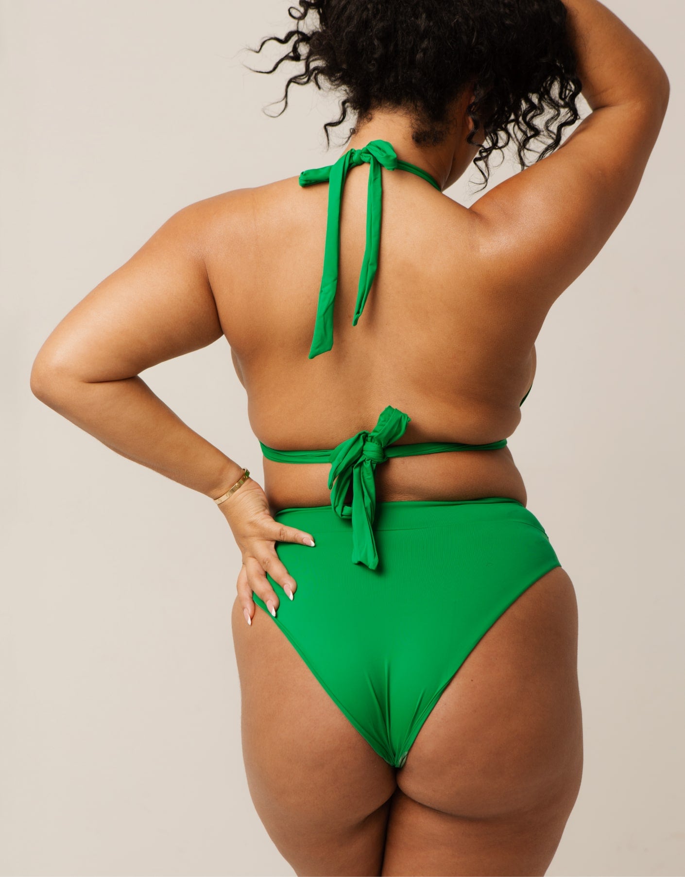 Yara Halter Neck Bikini Top // Wimbledon Green