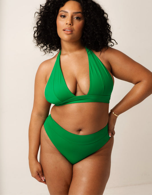 Yara Halter Neck Bikini Top // Wimbledon Green